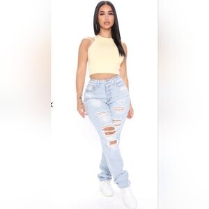 Distressed Light Blue Women's Jeans